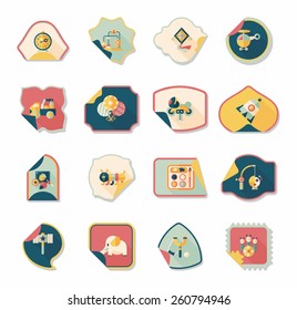Toy sticker flat banner background set, eps10