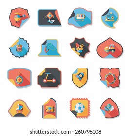 Toy sticker flat banner background set, eps10