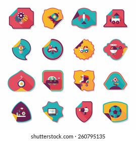 Toy sticker flat banner background set, eps10