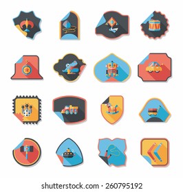 Toy sticker flat banner background set, eps10