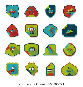 Toy sticker flat banner background set, eps10