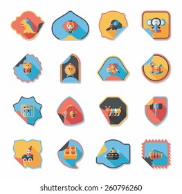 Toy sticker flat banner background set, eps10