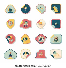Toy sticker flat banner background set, eps10