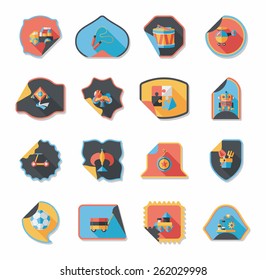 Toy sticker flat banner background set, eps10