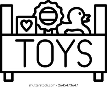 Toy storage vector icon. Can be used for printing, mobile and web applications.
