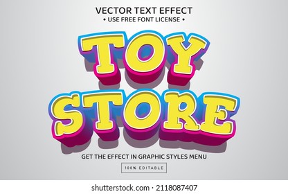 Toy store 3D editabel text effect template