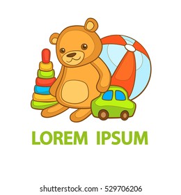 Toy store logo. Toy shop logo vector. Toys for boy.