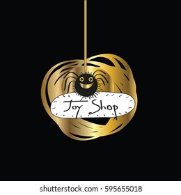 Toy store vector logo design template. Spider illustration