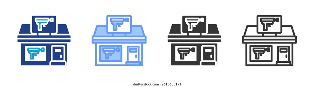 Toy Stores icon set multiple style collection