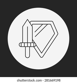 toy Sword and shield icon