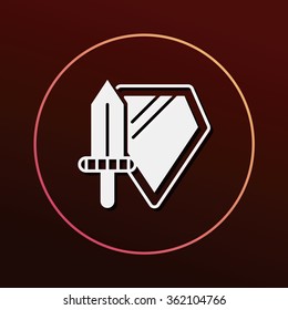 toy Sword and shield icon
