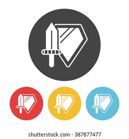 toy Sword and shield icon