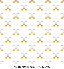 Toy swords pattern. Cartoon illustration of toy swords vector pattern for web