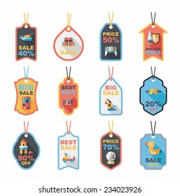 Toy tag flat banner background set, eps10