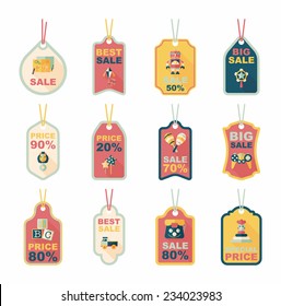 Toy tag flat banner background set, eps10