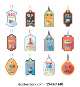 Toy tag flat banner background set, eps10