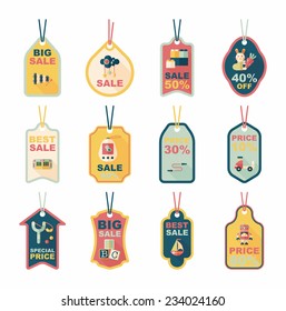 Toy tag flat banner background set, eps10