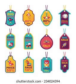Toy tag flat banner background set, eps10