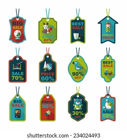 Toy tag flat banner background set, eps10