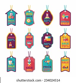 Toy tag flat banner background set, eps10