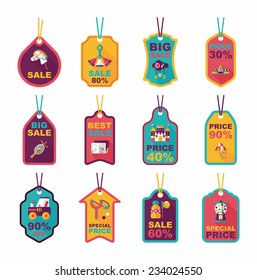 Toy tag flat banner background set, eps10