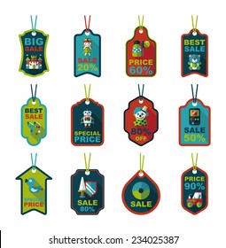 Toy tag flat banner background set, eps10