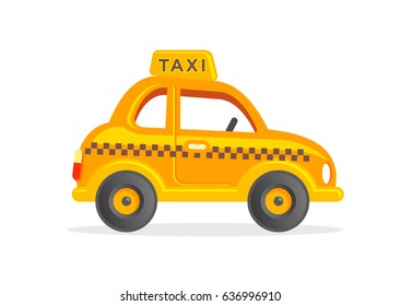 Toy Taxi Yellow Cab Vector Illustration Stock Vector (Royalty Free ...