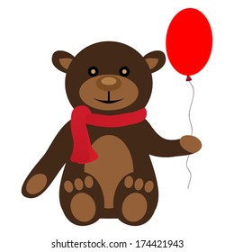 toy teddy bear with balloon 