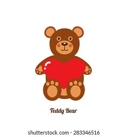 Toy teddy bear with a heart.
