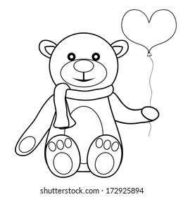 toy teddy bear with a heart shaped balloon
