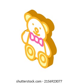 toy teddy bear isometric icon vector. toy teddy bear sign. isolated symbol illustration