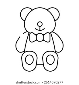 toy teddy bear line icon vector. toy teddy bear sign. isolated contour symbol black illustration