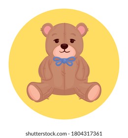 toy teddy bear, in round frame vector illustration design