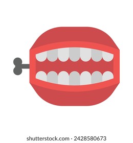 Icono plano del vector de los dientes de juguete