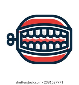 Toy Teeth Vector Thick Line Filled Dark Colors Icons For Personal And Commercial Use.
