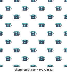 Toy telephone pattern in cartoon style. Seamless pattern vector illustration