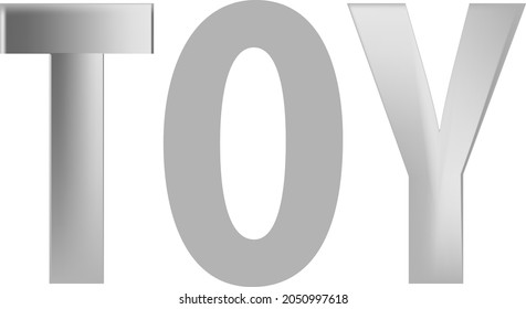 
TOY text in white color vector model