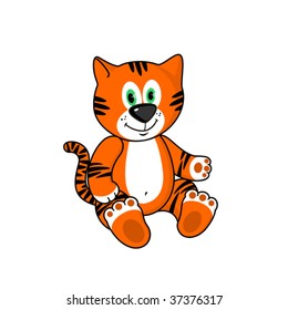 toy a tiger on a white background