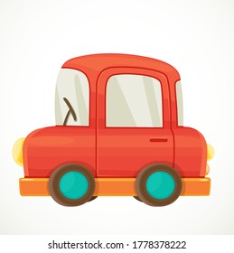 Toy for toddlers red car object isolated on white background
