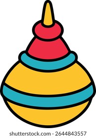 toy top doodle style vector art illustration.