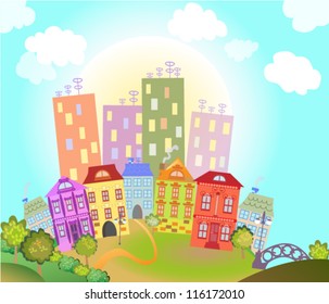 Toy town vector