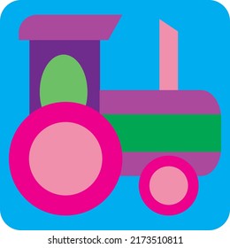 Spielzeugschlepper, Illustration, Vektorgrafik auf weißem Hintergrund.