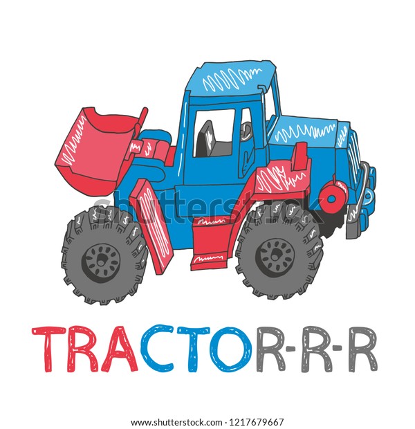 Toy tractor with inscription: \