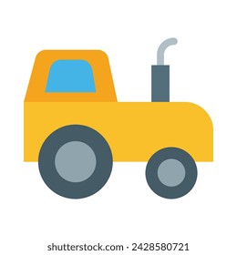 Toy Tractor Vector Flat Icon
