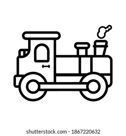 Toy Train black icon vector illustration