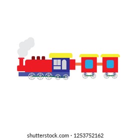 Toy train cartoon vector illustration.