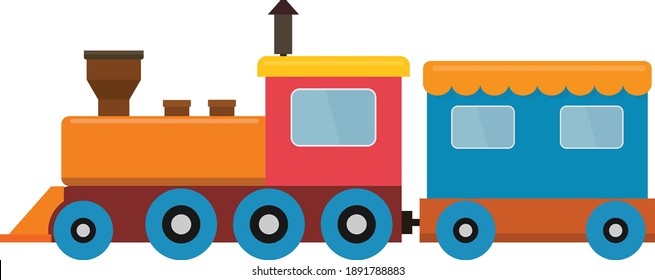 Toy train cartoon vector illustration.
