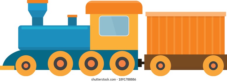 Toy train cartoon vector illustration.