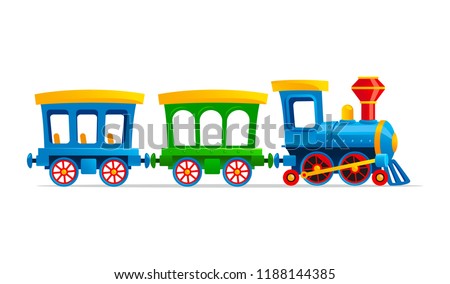 Toy train cartoon vector illustration. Foto d'archivio © 