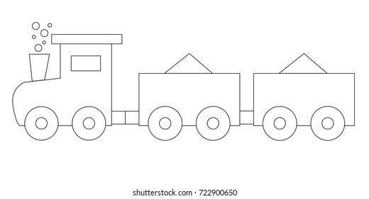 Toy Train Coloring Book Children Vector Stock Vector (royalty Free 